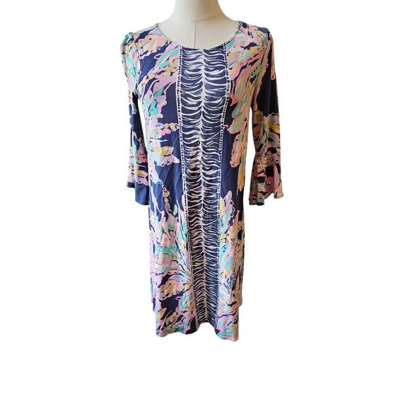 Lilly Pulitzer Boho Soft Bell Sleeve Ophelia Swing Dress Women Size S Multicolor - Picture 1 of 6